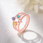 Stapelring kindergeboortesteen voor moeder