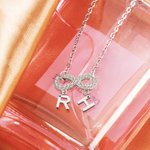 Sparkle Inifinity Necklace 2 Initials for Her