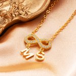 Sparkle Inifinity Necklace 2 Initials for Her