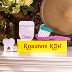 Personalized Wood Dental Hygienist Blocks Set