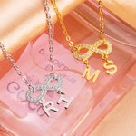 Sparkle Inifinity Necklace 2 Initials for Her