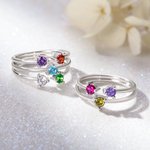 Stapelring kindergeboortesteen voor moeder