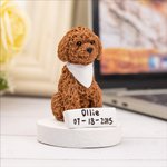 Personalisierte Handgefertigte Haustier Portrait Statue mit Schild und Sockel Hase Hund Katze Papagei Schildkröte Geschenk für Tierliebhaber