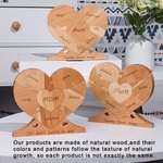 Gepersonaliseerd houten hart familie-eenheid puzzel plaquette met 1-6 namen Kerstmis Moederdag Thanksgiving Day Home Decor voor familie