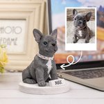 Personalisierte Handgefertigte Haustier Portrait Statue mit Schild und Sockel Hase Hund Katze Papagei Schildkröte Geschenk für Tierliebhaber