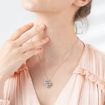 Love You Forever Crown Heart Cage Birthstones Necklace