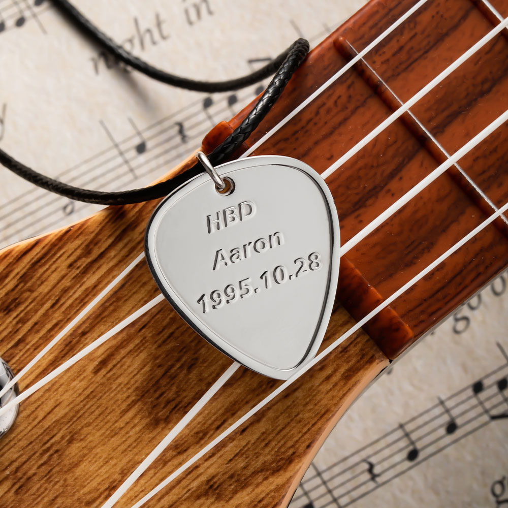 Custom Engraved Guitar Pick Pendant Necklace CALLIE