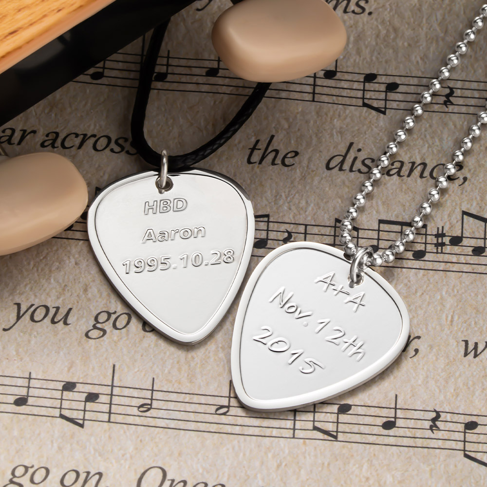 Custom Engraved Guitar Pick Pendant Necklace CALLIE