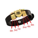 Pulsera de cuero con escudo para hombre con 1-20 nombres