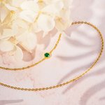 Collier en Argent Personnalisé avec 1-10 Pierres de Naissance Cadeau Fête des Mères pour Femme