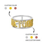 Personalised Pave Diamond  Name Ring