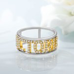 Personalised Pave Diamond  Name Ring