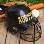 Personalized Baseball Softball Letter Waterproof Helmet Vinyl Decal Sticker with Name Number Birthday Sports Gift for Kids Baseball Softball Lovers