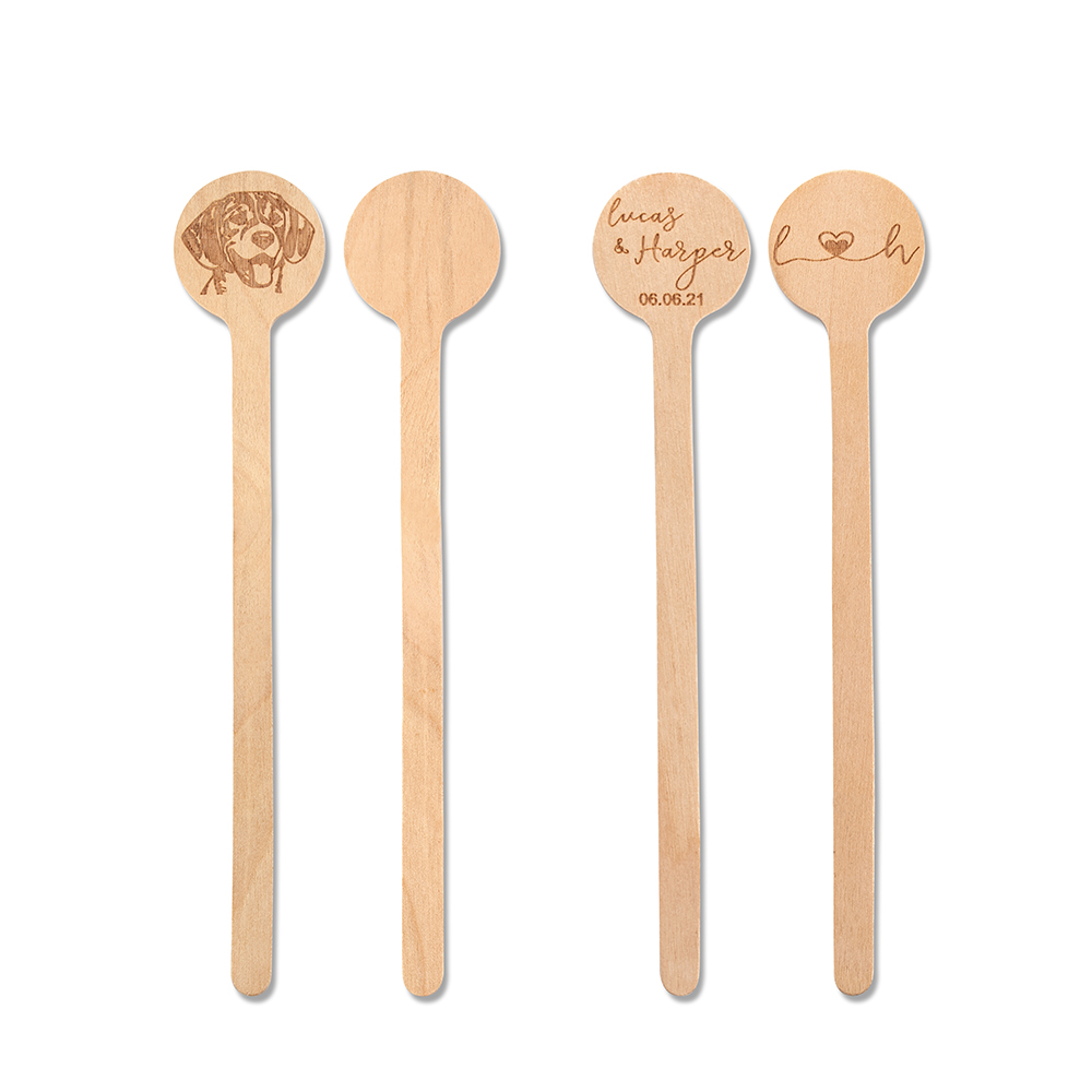 Custom Engraved Wood Cocktail Stirrers Drink Sticks Set of 50 CALLIE