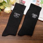 Personalised Bow Tie Monogram Groomsman Best Man Groom Father In Law Mid-calf Socks with Name and Date Engagement Wedding Party Gift for Men