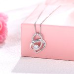 Heart Promise Necklace For Her with Birthstone and Engraving | Callie