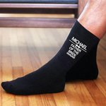 Personalised Bow Tie Monogram Groomsman Best Man Groom Father In Law Mid-calf Socks with Name and Date Engagement Wedding Party Gift for Men