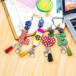 Matita incisa / mela / iniziale cordino Id Badge Holder