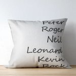 Printed Family Names Throw Pillow Cushion
