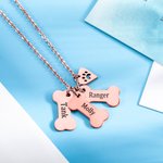 Dog Bone Paw Name Necklace