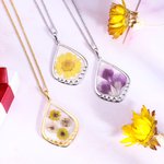 Birth Month Dried Flower Drop Necklace