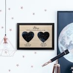 Personlig stjärnkarta graverad träskylt dekorativ väggkonst med titel namn och datum fars dag mors dag present till pappa mamma