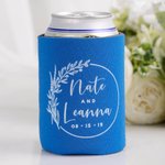 Personalized Wedding Favor Beer Can Cooler Covers Set of 12