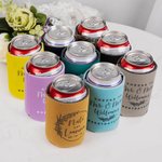 Personalized Wedding Favor Beer Can Cooler Covers Set of 12