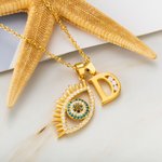 Custom Evil Eye Necklace Initial Protection Necklace