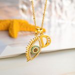 Custom Evil Eye Necklace Initial Protection Necklace