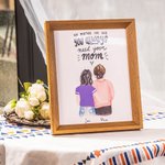 Personalized Mother and Daughter Digital Portrait Print Framed Wall Art