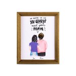 Personalized Mother and Daughter Digital Portrait Print Framed Wall Art