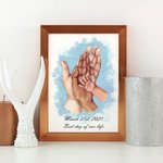 Mum & Dad Baby Holding Hands Wall Art