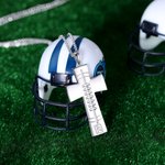 Engraved Cross Football Number Necklace