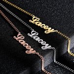 Men's Name Necklace Cuban Chain Stainless Steel