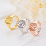 Gepersonaliseerde Geboortesteen Geboortebloem Ring