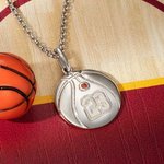 Diskbaskethalsband med nummer och födelsesten i silver | Callie