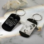 Photo Calendar Dog Tag KeyChain Stainless Steel
