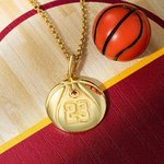 Diskbaskethalsband med nummer och födelsesten i silver | Callie