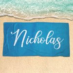Personalized Multicolor Quick Dry Super Absorbent Name Beach Towel Summer Vacation Accessory Birthday Party Gift for Family