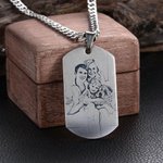 Father's Day Photo Necklace Titanium Steel