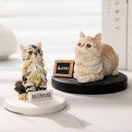 Personalisierte Handgefertigte Haustier Portrait Statue mit Schild und Sockel Hase Hund Katze Papagei Schildkröte Geschenk für Tierliebhaber