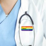 Personalised Rainbow Sun Heart Magnetic Plastic Pin Badge with Name Nurses Week Birthday Appreciation Gift for Nurse Doctor Teacher