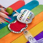 Personalised Apple Aromatherapy Lanyard ID Holder with Bead Teacher Gift