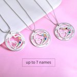 Collana Mamma Cuore nel Cuore con pietre e nomi dei bambini da 1 a 7. Callie