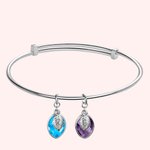 Mom Bracelet with Custom Leaves Birthstones & Initials