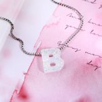 Natural Opal Initial Necklace