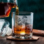 Verre à Whisky 295ml Personnalisé avec Photo et Texte Gravés Cadeau Anniversaire St-Valentin Noël pour Couple Famille