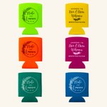 Personalized Wedding Favor Beer Can Cooler Covers Set of 12