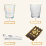 Personalized Glass Dice Silicone Ice Container Ice Clip and Bottle Stopper Set